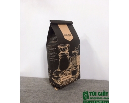 Túi cà phê kraft nâu 500 gram Dạ Thảo Ép lưng